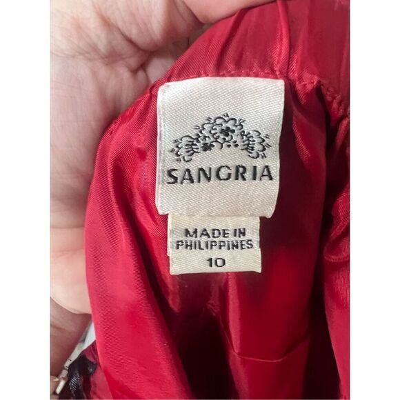 Sangria Cherry Red satin strapless mini dress size 10 Holiday party NWT - Picture 5 of 7